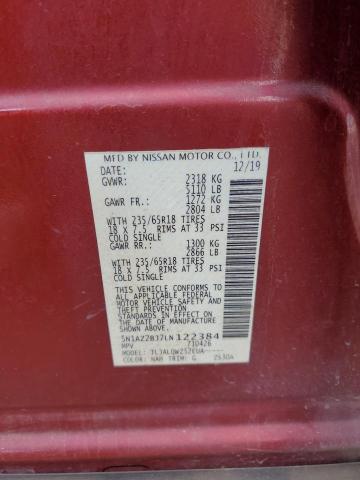 2020 NISSAN MURANO SV 5N1AZ2BJ7LN122384