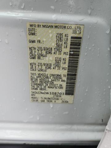 2017 NISSAN MURANO S 5N1AZ2MH2HN108703