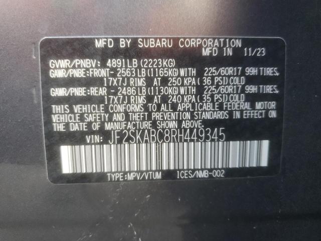 2024 SUBARU FORESTER JF2SKABC8RH449345