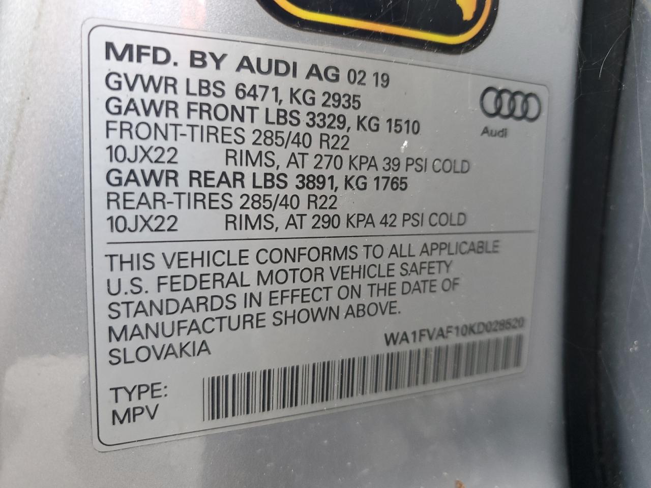 AUDI Q8 PRESTIGE S-LINE