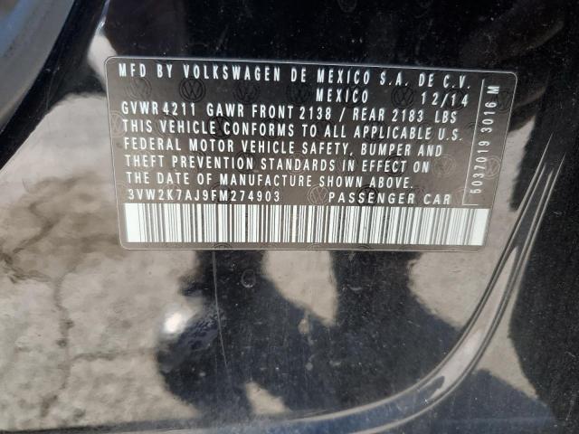 2015 VOLKSWAGEN JETTA BASE 3VW2K7AJ9FM274903