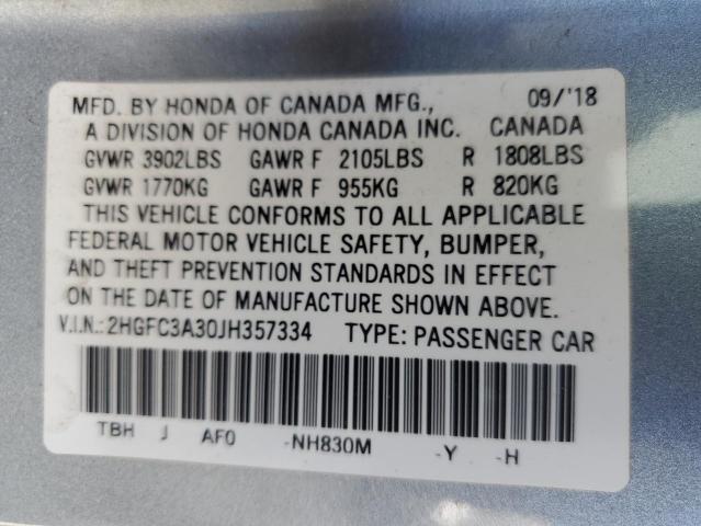 2018 HONDA CIVIC EX - 2HGFC3A30JH357334