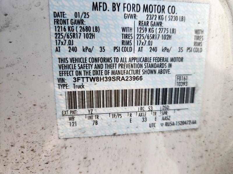 2025 FORD MAVERICK X - 3FTTW8H39SRA23966