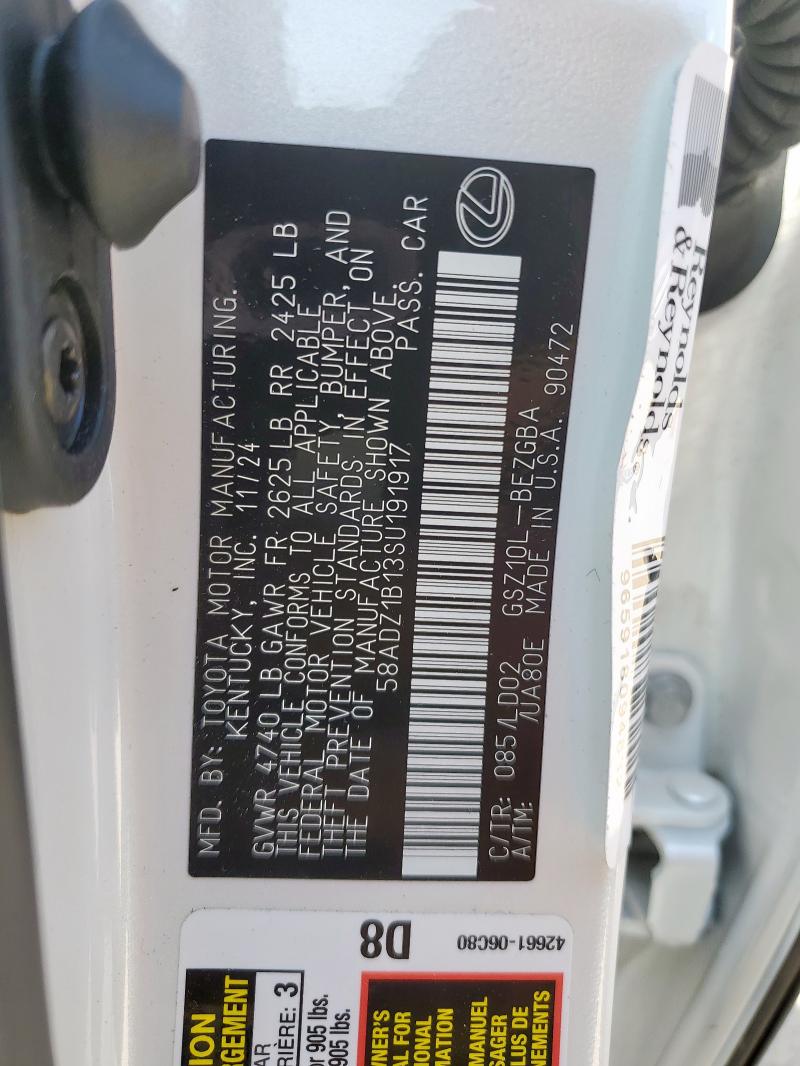 2025 LEXUS ES 350 BAS 58ADZ1B13SU191917