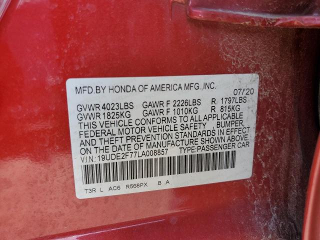 2020 ACURA ILX PREMIU 19UDE2F77LA008857