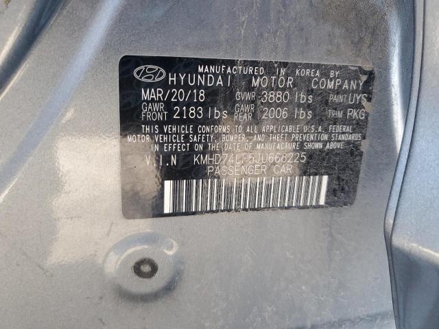 2018 HYUNDAI ELANTRA SE KMHD74LF5JU668225