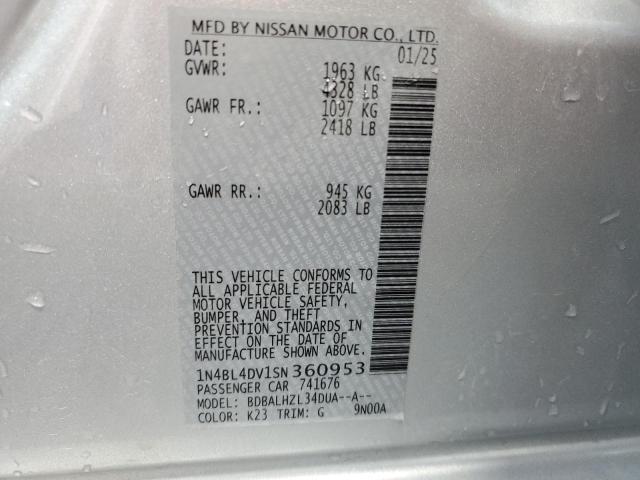 2025 NISSAN ALTIMA SV 1N4BL4DV1SN360953