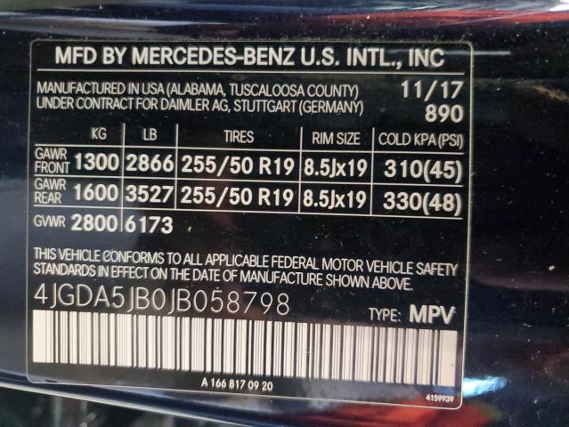 2018 MERCEDES-BENZ GLE 350 4JGDA5JB0JB058798