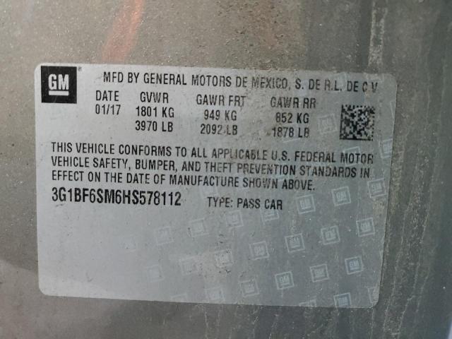2017 CHEVROLET CRUZE PREM 3G1BF6SM6HS578112