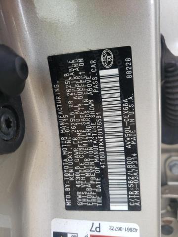 2015 TOYOTA CAMRY HYBR 4T1BD1FK4FU176591