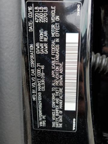 2016 VOLVO S60 PREMIE YV126MFK6G2412049