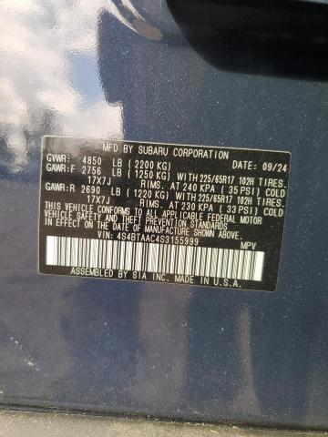 2025 SUBARU OUTBACK 4S4BTAAC4S3155999
