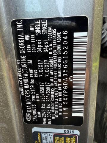 2016 KIA SORENTO LX 5XYPGDA35GG152046