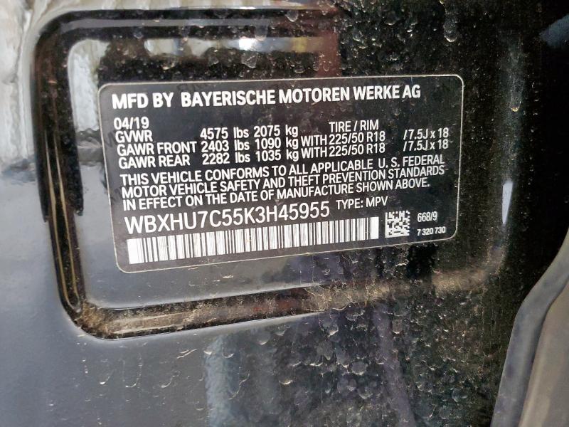 2019 BMW X1 SDRIVE2 WBXHU7C55K3H45955