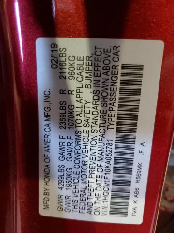 2019 HONDA ACCORD LX - 1HGCV1F10KA052781