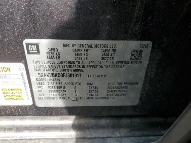 2015 BUICK ENCLAVE 5GAKVBKD8FJ301917