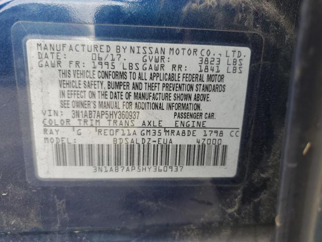 2017 NISSAN SENTRA S 3N1AB7AP5HY360937