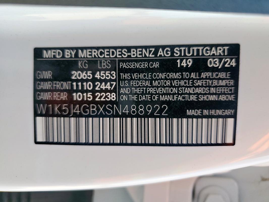 2025 MERCEDES-BENZ CLA 250 W1K5J4GBXSN488922