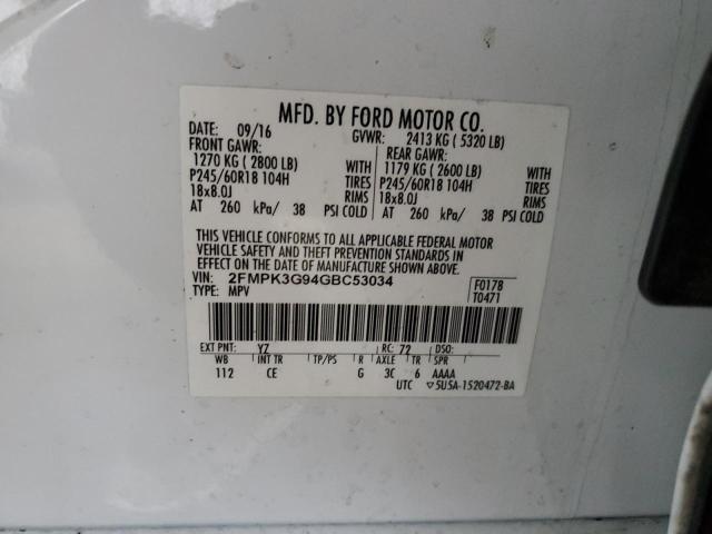 2016 FORD EDGE SE - 2FMPK3G94GBC53034