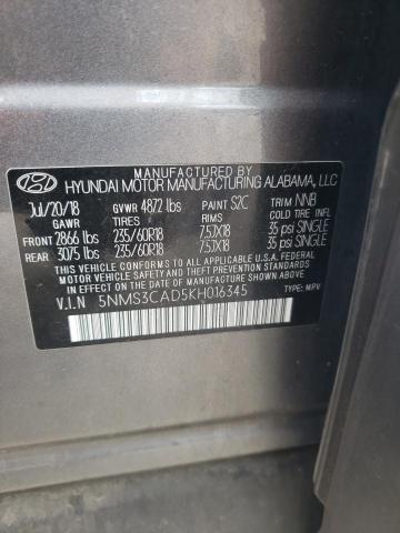 2019 HYUNDAI SANTA FE SEL #3297077486