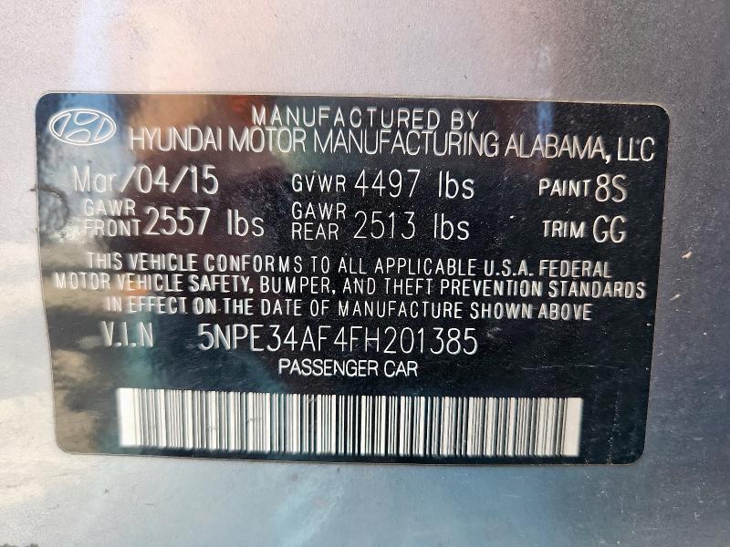 2015 HYUNDAI SONATA SPO 5NPE34AF4FH201385