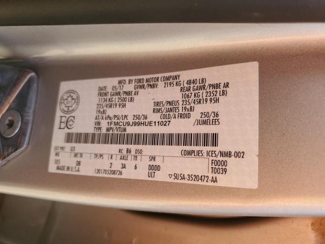 2017 FORD ESCAPE TITANIUM 1FMCU9J99HUE11027