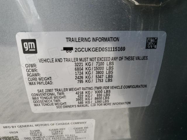 2025 CHEVROLET SILVERADO K1500 LTZ 2GCUKGED0S1115169