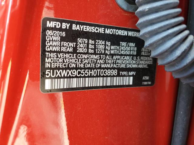 2017 BMW X3 XDRIVE2 5UXWX9C55H0T03898