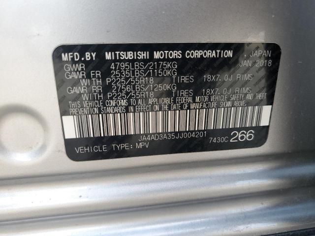 2018 MITSUBISHI OUTLANDER JA4AD3A35JJ004201