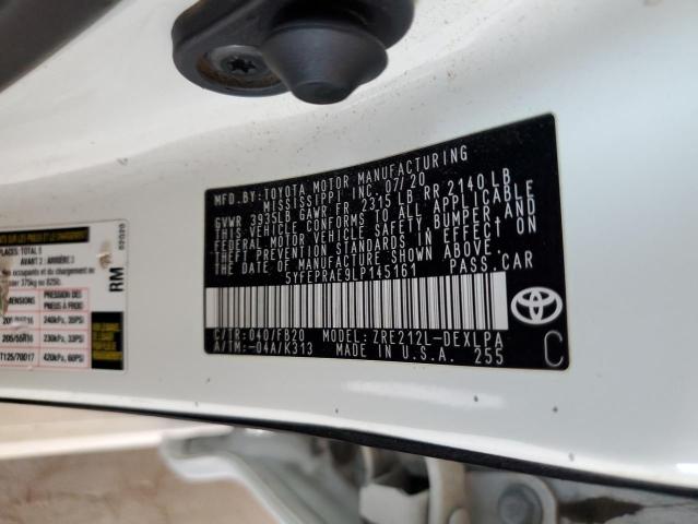 2020 TOYOTA COROLLA LE 5YFEPRAE9LP145161