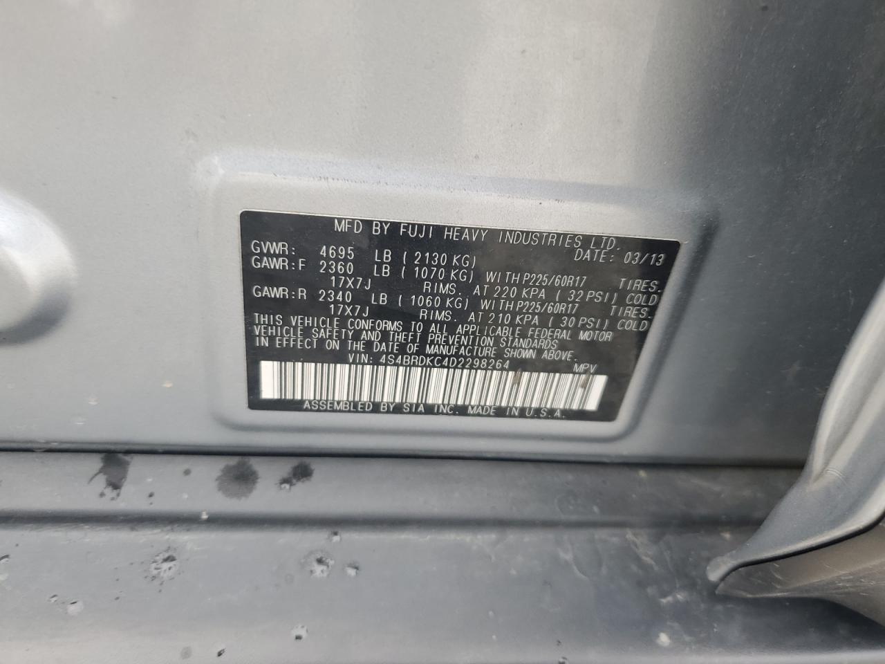 SUBARU OUTBACK 3.6R LIMITED