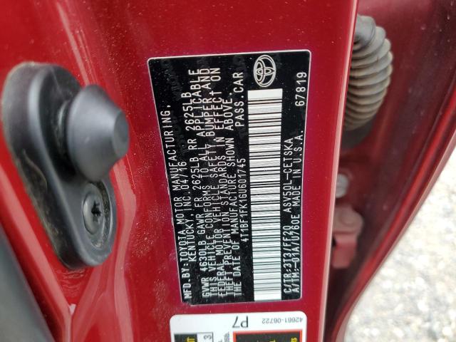 2016 TOYOTA CAMRY LE - 4T1BF1FK1GU601745