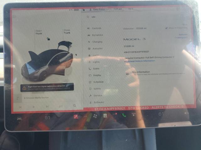 2023 TESLA MODEL 3 5YJ3E1EA4PF616821
