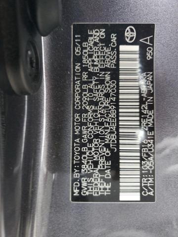 2011 TOYOTA COROLLA BA - JTDBU4EE8B9147030