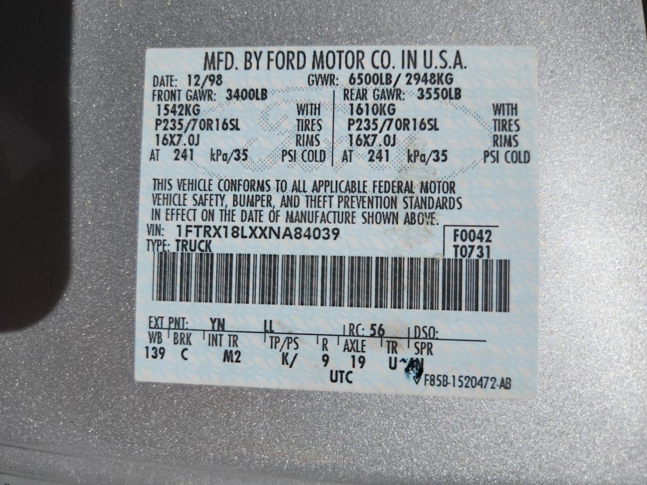 Lot #3245798506 1999 FORD F150