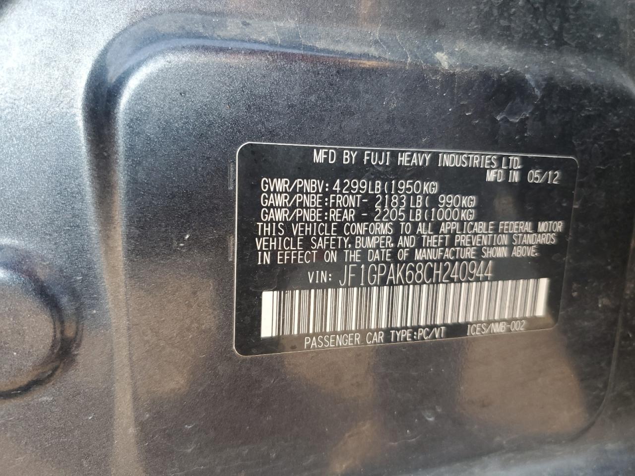 SUBARU IMPREZA LIMITED