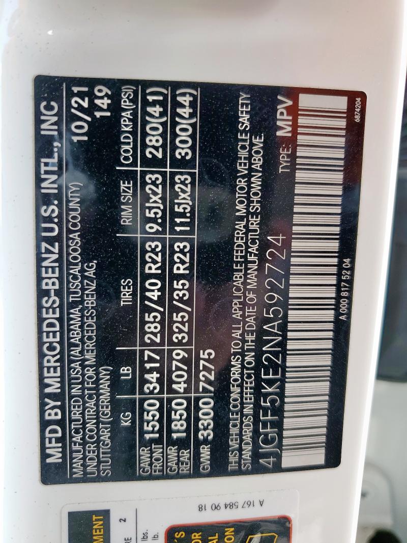 2022 MERCEDES-BENZ GLS 450 4M #3278854100