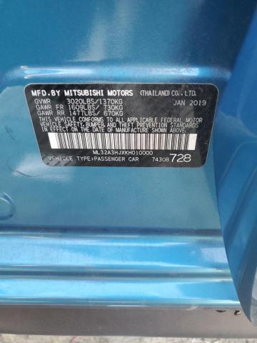 2019 MITSUBISHI MIRAGE ES ML32A3HJXKH010000