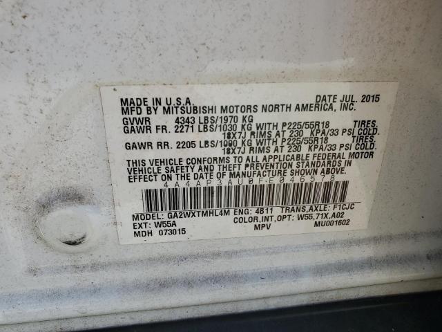 2015 MITSUBISHI OUTLANDER 4A4AP3AU0FE046578