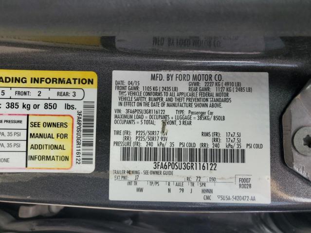 2016 FORD FUSION TITANIUM PHEV 3FA6P0SU3GR116122