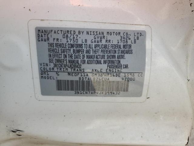 2018 NISSAN VERSA S 3N1CN7AP4JK399432