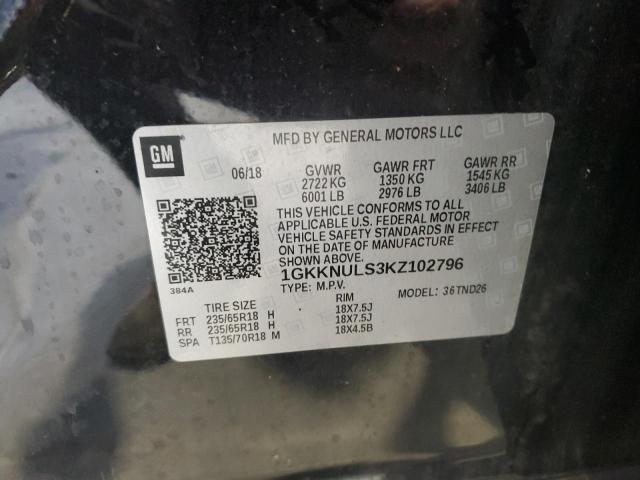 2019 GMC ACADIA SLT 1GKKNULS3KZ102796