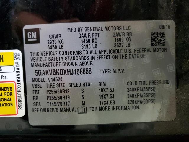 2017 BUICK ENCLAVE 5GAKVBKDXHJ158858