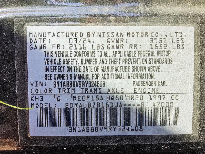 2024 NISSAN SENTRA S - 3N1AB8BV9RY324608