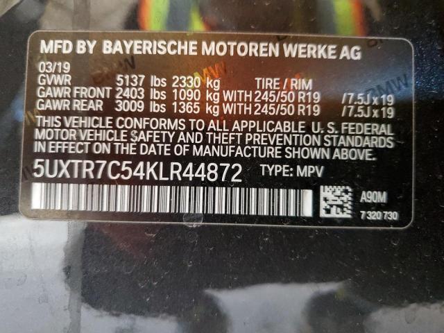 2019 BMW X3 SDRIVE3 5UXTR7C54KLR44872