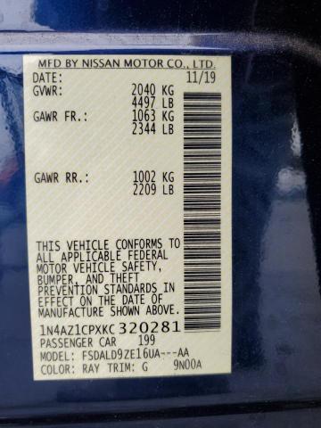 2019 NISSAN LEAF S 1N4AZ1CPXKC320281