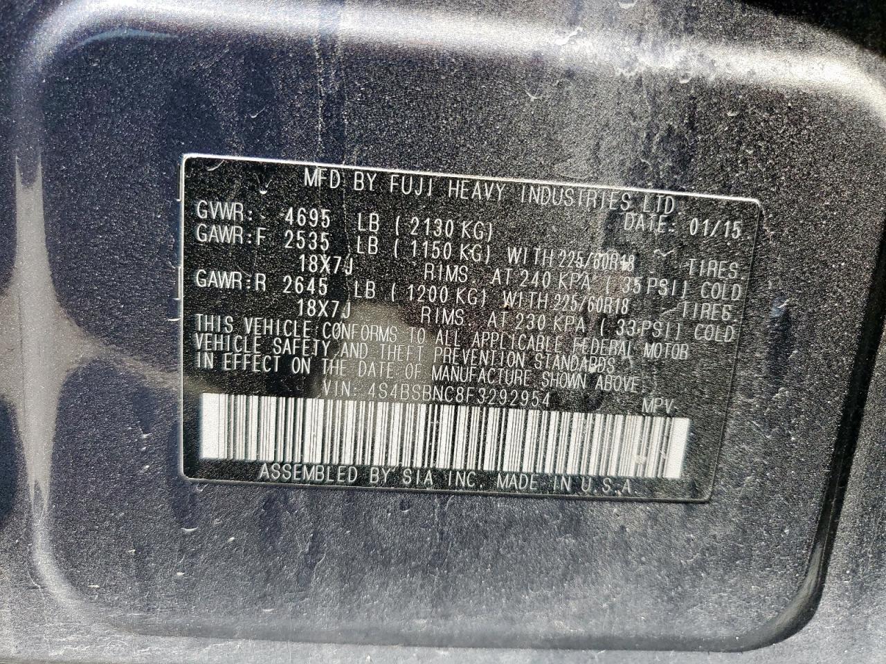 SUBARU OUTBACK 2.5I LIMITED