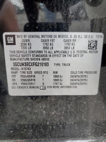 2015 CHEVROLET SILVERADO K1500 LTZ 3GCUKSECXFG210183