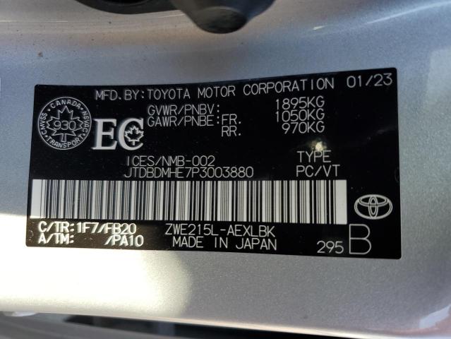 2023 TOYOTA COROLLA LE JTDBDMHE7P3003880