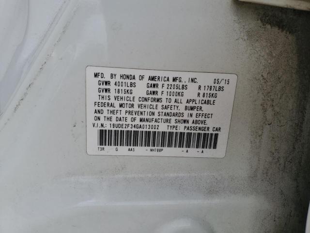 2016 ACURA ILX BASE W 19UDE2F34GA013002